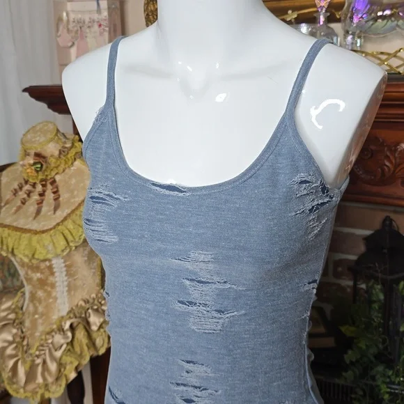 NWT Distressed Mini Dress from Love Culture SM Blue - Picture 2 of 6